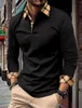 Мужские поло с длинными рукавами, рубашка-поло большого размера, однотонная, повседневная, весенне-осенняя, базовая мужская одежда