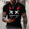 2023 Nouveaux T-shirts pour hommes Casual manches courtes Hip Hop Sourire Visage 3D T-shirt imprimé Pull surdimensionné Hommes T-shirts Tops h4NZ #