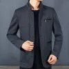 Herbst Winter Männer Jacke Revers Einreiher Zip Männlich Oberbekleidung Zipper Taschen Dicken Plüsch Warme Strickjacke Vater Thermische Mantel 777L #