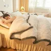 Bedding Sets Winter Thick Warm Imitation Lamb Wool Luxury Set Home Textiles Plush Duvet Cover Bed Sheet Pillowcase 4pcs Linens