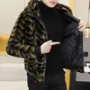 winter Faux Fur Mink Jacket Mink Thicken Warm Hooded Fur Coat Lg Sleeve Zipper Slim Korean Busin Brand Men Clothing New H01Q#