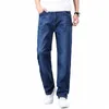 Shan BAO cott stretch uomo dritto allentato allentato jeans sottili estivi 2022 primavera classico marchio casual jeans leggeri blu M43f #