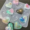 Baking Moulds 9 Cavity Bright Heart Epoxy Cabochon Pendant Mirror Craft Love Gift Jewelry Making Resin Casting Silicone Molds Tool