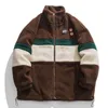 Schinotch Vintage Polar Fleece Men's Jacket特大のCtrast Color Cot Warm Male Outwear Winter Parkas Jacket Men's Clothes 59ox＃