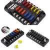 6 Manieren 12V Terminals Circuit Auto Blade Zekeringkast Blok Houder Kit Met Cover Board Motorfiets Auto Professionele Onderdelen