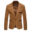 NY FI HERS CORDUROY LEASURE SLIM kostym Jacket Högkvalitativ människa Blazers Jacka Coat Men Single Butt X02 05fr#
