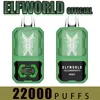 Elfworld 22000 Puffs Bars Disposable Vape Pen E cigarettes 26ml Pre filled Pods Cartridge 650mAh Rechargeable Battery Puffs 22K Local Warehouse Fast Delivery