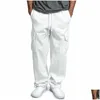 Men'S Pants Mens Cargo Joggers Cotton Sweat Workout Loose Trousers Long Sportswear Sweatpants Hip Hop Streetwear 4Xl Drop Delivery Ap Dhg0O