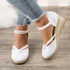 Casual sandalen hoge hakken enkelband gemengde kleurschoenen voor vrouwelijk dames platform dames schoen zomerwedges espadrille 5364 platm