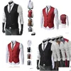 Men'S Vests Men Business Formal Mens Waistcoat Fashion Groom Tuxedos Wear Bridegroom Casual Slim Vest Custom Made With Drop Delivery A Dh8Qm