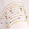 Girocollo Collane a catena corta in acciaio inossidabile placcato oro 18 carati Regalo Collana di perle di smalto multicolore Girocolli Gioielli per feste da donna