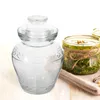 Bouteilles de stockage pot en verre avec couvercle cornichon Transparent ménage maison alimentaire scellée peut grande capacité