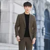 Herren-Anzugjacke und Hosen-Set, High-End-koreanische Version, schlankmachend, groß, Hochzeit, Arbeitskleidung y66o#