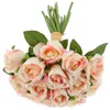Fleurs décoratives 18 pièces Bluebonnet artificielle Rose Bouquet ménage petit faux décor de bureau à domicile pour