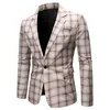 Busin Casual Men's Suit Play Plaid New Fi Men's Fit Suits Top Coats Jackor Ytter slitage Top Persalised Trend Two Side D0MQ#