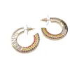 Nouvelles boucles d'oreilles de créateur diamants colorés boucles d'oreilles rondes pour femmes boucle d'oreille anneaux de luxe marque bijoux cadeau