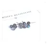 Studörhängen 925 Sterling för kvinnor Colorf Blue 6mm labradorite Moon Light Stone Brincos Fine Jewelry Bijoux Drop Delivery otwel