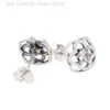 Orecchini Pandoras di design Panjia S925 Orecchini in argento con fiori di neve con orecchini di diamanti intarsiati con stella a cinque punte cava da donna