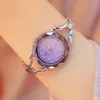 Wristwatches UTHAI Women Watch Chain Water Diamond Sparkling Pink Fantasy Starry Sky Dial Waterproof Ladies Fashion Quartz Bracelet Watches