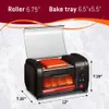 Gourmet Elite Cuisine EHD-051B # Forno tostapane per hot dog, timer 30 minuti, rullo caldo in acciaio inossidabile e vassoio per pangrattato, World Series Baseball, confezione da 4