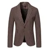 Blazer de haute qualité Stripe verticale pour hommes Fi élégant haut de gamme simple Busin décontracté Shop Gentleman Slim Coat 396p #