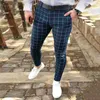 Calças masculinas Coreano Versi Slim Men Plaid Calças Casuais Rua Adolescentes Masculino Quatro Seass Alta Qualidade Formal Terno Calças Homens U7mN #