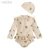 Une pièce filles mignon dos nu floral maillot de bain une pièce bébé maillot de bain bikini avec chapeau résistant au soleil plage vacances tout-petits enfants 24327