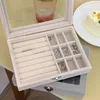 Fashion Portable Velvet Jewelry Ring Jewelry Display Organizer Box Tray Holder Earring Jewelry Storage Organizer Case Showcase 240314