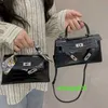 Ky Fourre-tout Sacs à main en cuir de luxe de confiance Sac à motif crocodile Mini sac à main Exquis Petit sac 2024 Printemps Nouveau sac à bandoulière à une épaule avec logo HB5G