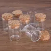 الجرار 15ML/25ml/30ml/35ml/40ml/45ml/50ml/55ml/60ml/80ml/100ml أنبوب اختبار زجاجي صغير مع Cork Stopper Dragees زجاجات 24 قطعة