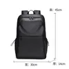 Mochila masculina preta oxford repelente de água multifuncional laptop de 15,6 polegadas bolsas escolares universitárias