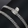 Sale 0.8cm Cuban Chain Iced Out Miami Cuban Link Real Gold Plated Solid S925 Silver Hip Hop Bling Vvs Moissanite Necklace