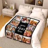 Custom Best Friends Women Personalized with Photos Text Customized Picture Collages Throw Blanket for Family Adult Kids Couple Birthday Christmas