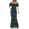 Casual Dresses Style Hawaii Tribe Sexig stropplös bröllopsklänning 2024 Summer Elegance Woman Clothing Off Shoulder Party Formell tillfälle