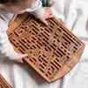 Intelligence toys Develop Handheld Roll Over Ball Game Wooden Balance Educational Toys Balanced 3D Maze Intellect Board For Kids 24327