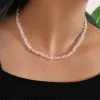 Chokers Sea Style White Color Crystal Spar Geometric Transparent Beading Choker Necklace For Women Girl Party Vacation Jewelry Drop De Otpvt