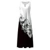 Casual Dresses For Women Summer A Line Maxi Dress Sleeveless Print Round Neck Elegant Female Robe Beach Ladies Clothes