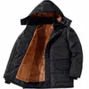 2023 homens à prova d 'água sólido com capuz com pele inverno outwear solto quente grosso velo parkas vintage streetwear clássico jaqueta k7f9 #