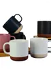 Canecas minimalista de duas cores retalhos personalizados copos de cerâmica estilo nórdico ponto de pulverização presentes de publicidade café e