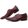Dress Shoes Quality Woven Design Pointed Toe Summer Mens Business Genuine Leather Male Formal Wedding