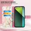 حالات محفظة من الجلد الرخامي لـ Moto G04 4G G34 Xiaomi Poco X6 Pro K70e Redmi Note 13 4G Pro Plus 5g A3 Google Pixel 9 Stone Granite Quartz Plating Card Card Card Card