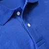 Polos masculinos camiseta de algodão roupas verão camisa polo S-5XL casual cor sólida manga curta lapela homme ajuste tipo esportes camiseta