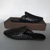 Casual schoenen Europese heren Echt handmatig leer geweven halve pantoffels Loafers Outdoor herenluxe