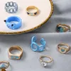 Anéis de cluster 12pcs mulheres anel lindamente versátil leve polimento decorar liga unisex aberto para festa