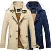 nieuwe fleece Mannen Lg Trenchcoats Heren Casual Bovenkleding Klassieke Lg Jas Merk Heren Dikke m Jassen heren Windjack Kleding N3QT #