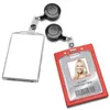 Borse portaoggetti Porta badge identificativo con clip da cintura Portachiavi con fibbia in metallo retrattile per insegnanti Studenti Bianco
