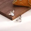 Stud Earrings Beautiful Bee Silver Plated Crystal