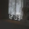 Relógios de mesa 3D LED Digital Alarm Clock Tridimensional Wall Pendurado Relógio Calendário Móveis Eletrônicos