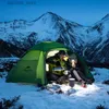 텐트 및 대피소 자연 하이킹 새로운 업그레이드 티 모양의 U 자형 구름 피크 2 텐트 야외 2 인 Ultralight Camping Tents24327