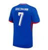 24 25 Euro Cup maillot de French Jersey MBAPPE Voetbalshirts 2024 DEMBELE COMAN KANTE Maillot De Foot Equipe GRIEZMANN vrouw Kinderen Heren Voetbalshirt Spelerversie